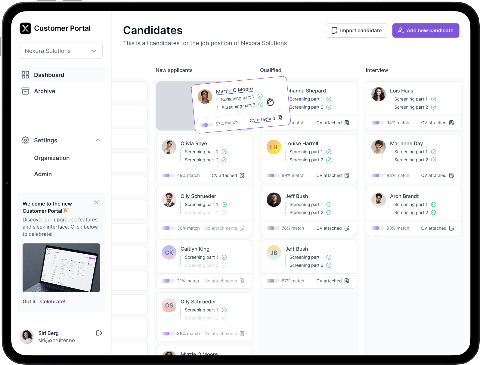 Customer Portal Dashboard